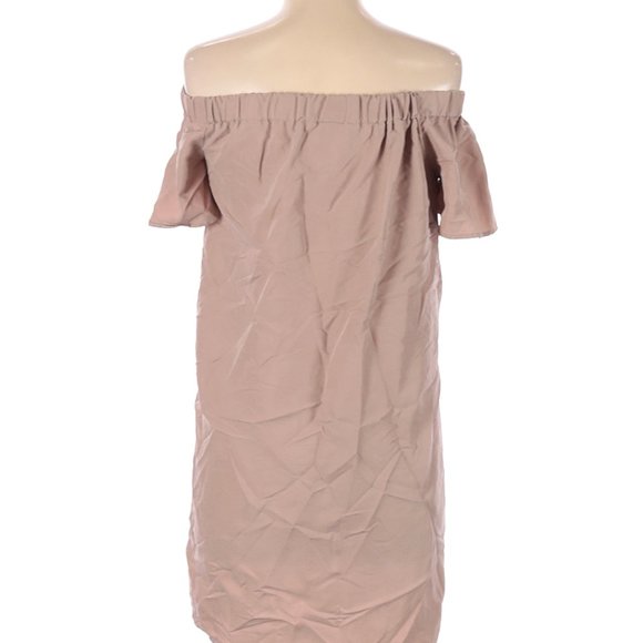 H&M Ruffle Off Shoulder Mini Dress in Rose Pink sz 6 EUC - Picture 6 of 7